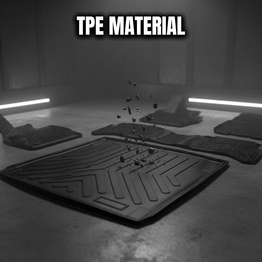 Floor Mats & Cargo Liner fits Tesla Model X 5 Seats 2016-2023, Custom Fit All-Weather TPE Floor Liners, 3D Laser Measured, Waterproof, Durable, Black (Front, Rear & Cargo Set)