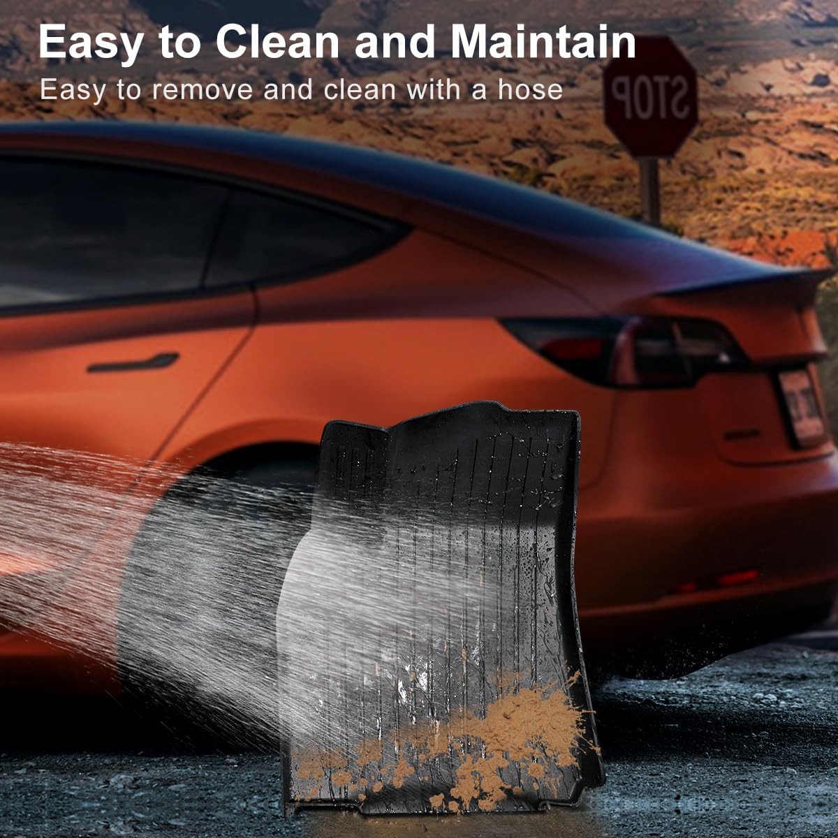 Model y Floor Mats Cargo Liner for Model Y 2023 2022 2021，KEEPUP 5-Seat All Weather Custom Fit Car Interior Accessories TPE Cargo Liner Vehicle Trunk Mat (Not Compatible with 7-Seat Model)