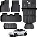 Custom Fit Floor Mats for 2026 Tesla Model Y Juniper Standard,TPE All-Weather Full Coverage Set w/Trunk Cargo Mat & Backrest,Non-Slip Odorless Interior Accessories 5-Seat(Only Fit Standard)