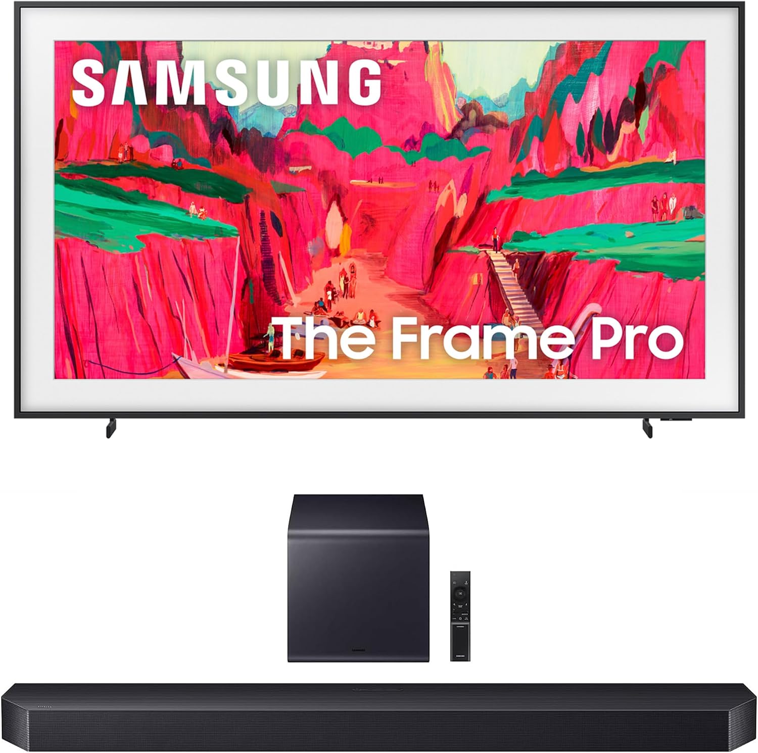 Samsung QN75LS03FWFXZA 75 Inch The Frame Pro Wireless 4K Neo QLED TV with a HW-Q900F Q Series Soundbar 7.1.2 Ch Subwoofer (2025)