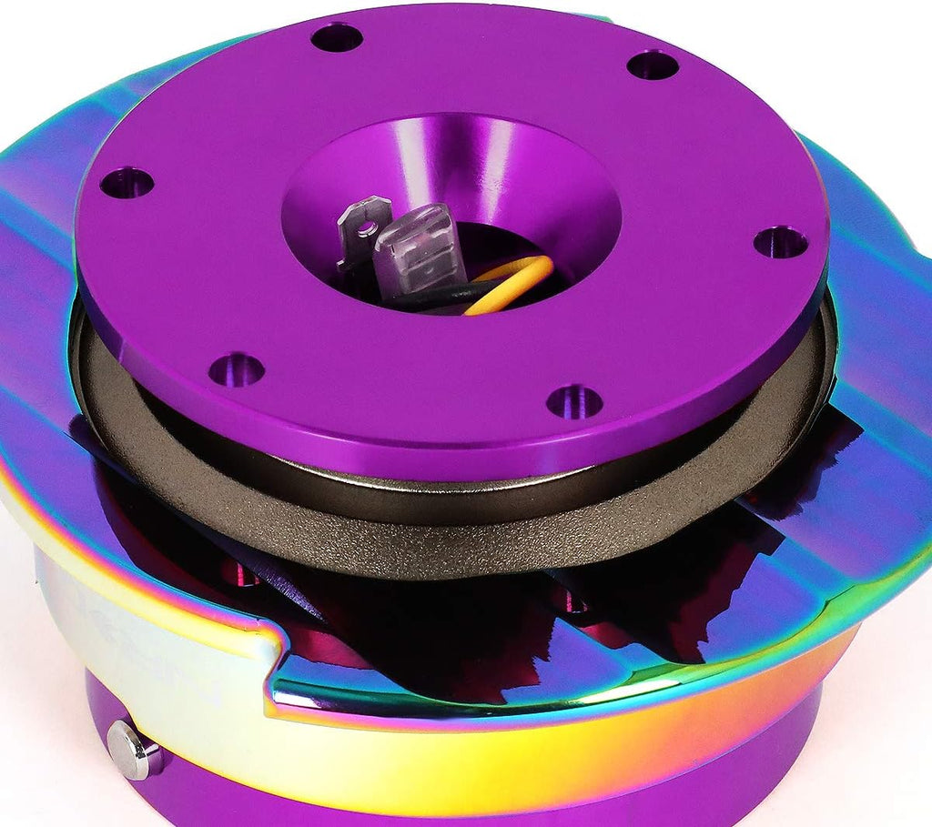 Auto Dynasty NRG Innovations SRK-250PP-MC Steering Wheel Quick Release Adapter Gen 2.5 Purple Body/Neo Chrome Ring