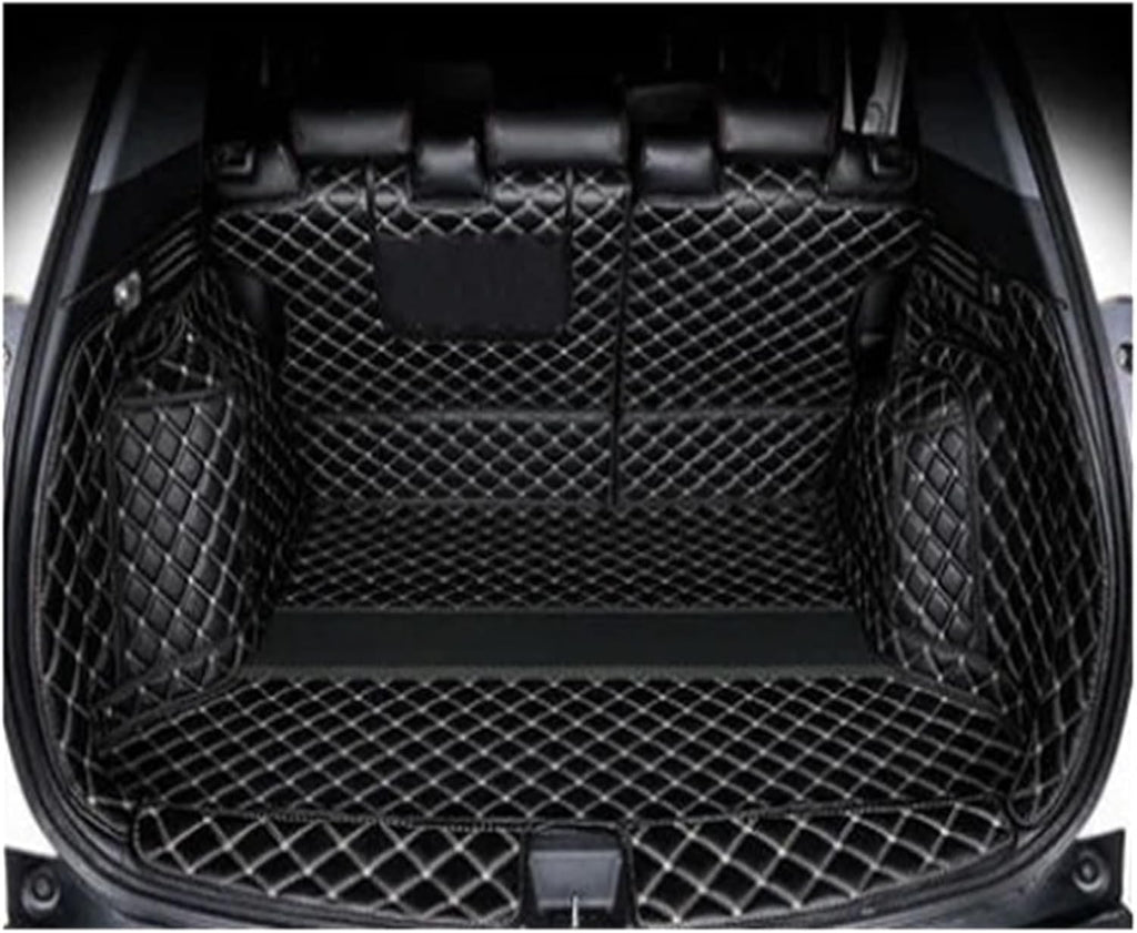 Custom Deluxe Leather Full Rear Trunk Tray Liner Cargo Mat Floor Protector Foot Pad Mats Compatible with XRV VEZEL 2015-2019(Orange)