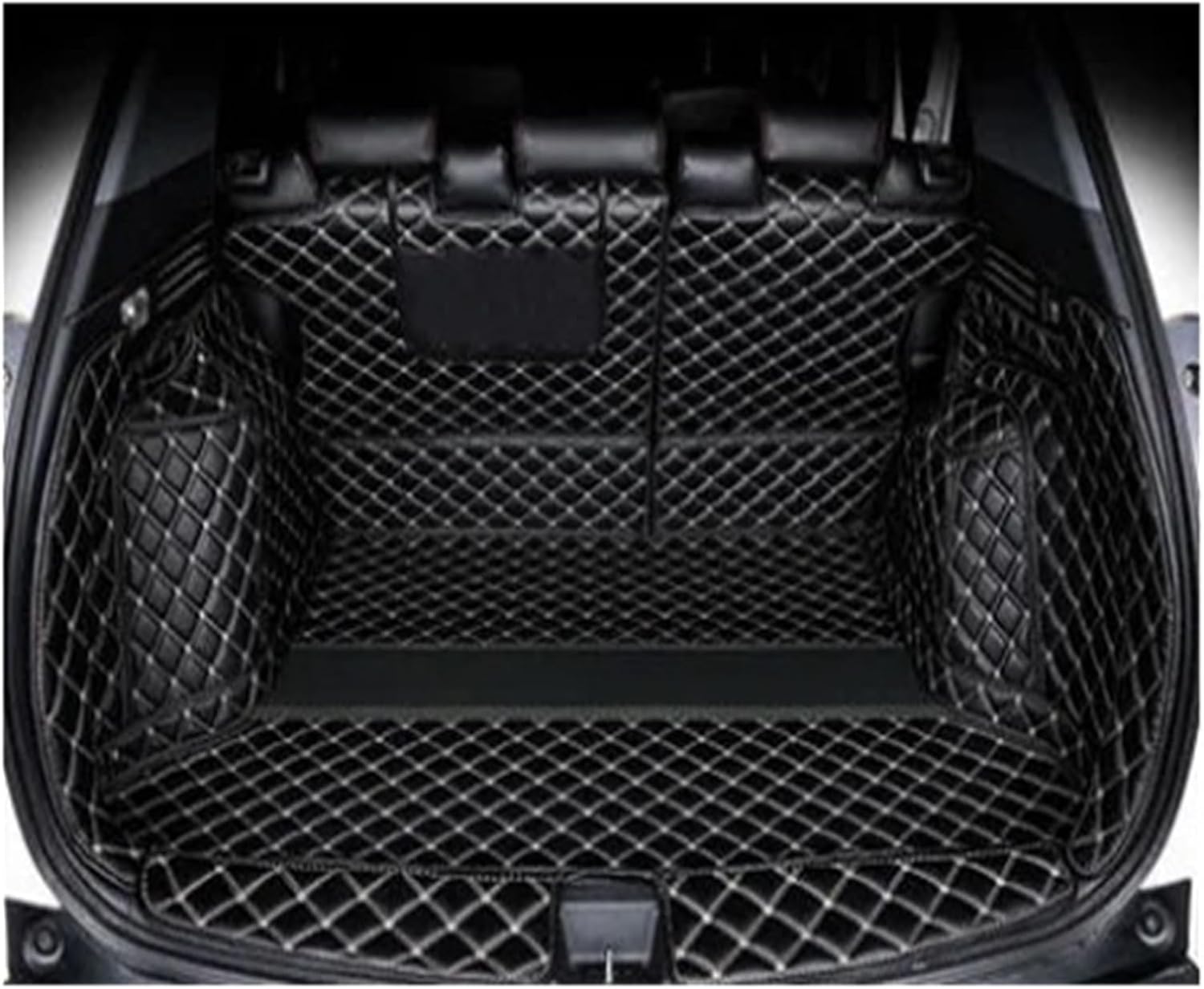 Custom Deluxe Leather Full Rear Trunk Tray Liner Cargo Mat Floor Protector Foot Pad Mats Compatible with XRV VEZEL 2015-2019(Orange)