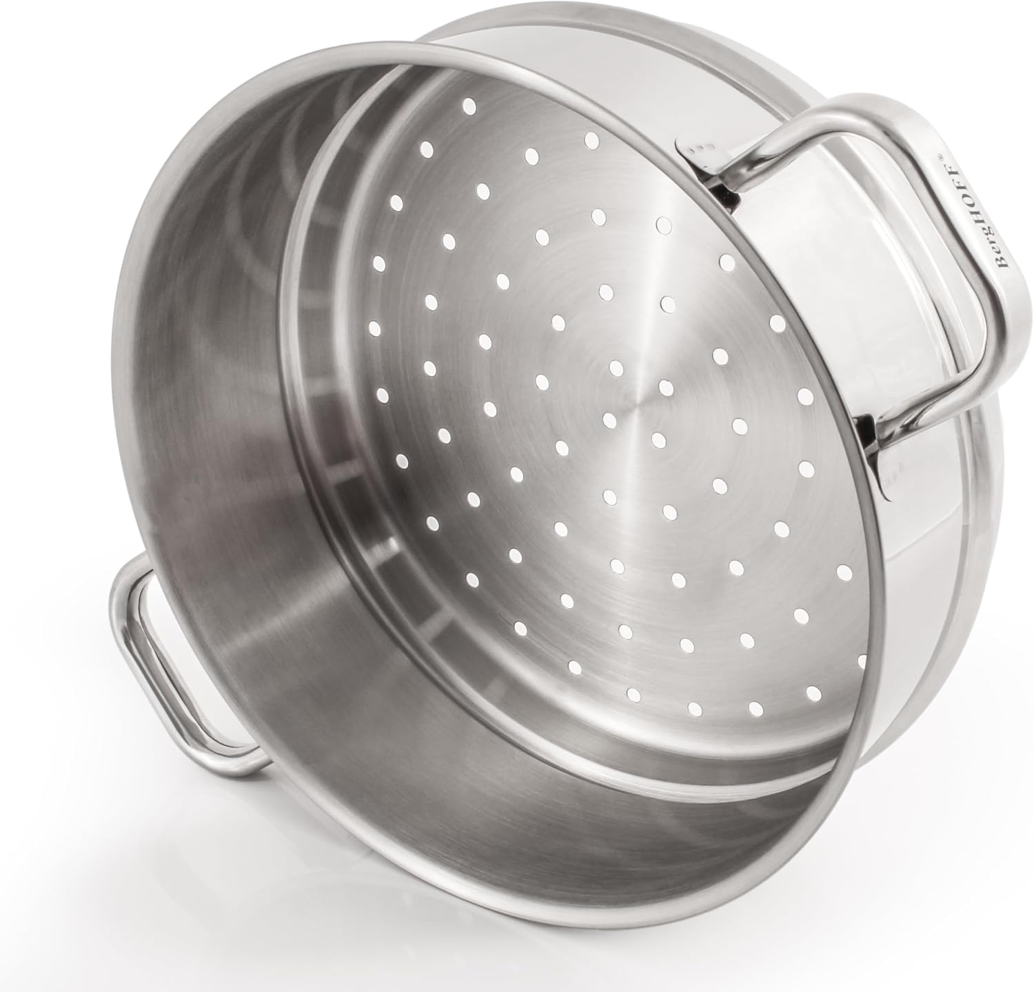 BergHOFF Belly Shape 18/10 Stainless Steel 3Pc Steamer Set, Glass Lid, Fast, Evenly Heat, Induction Cooktop Ready