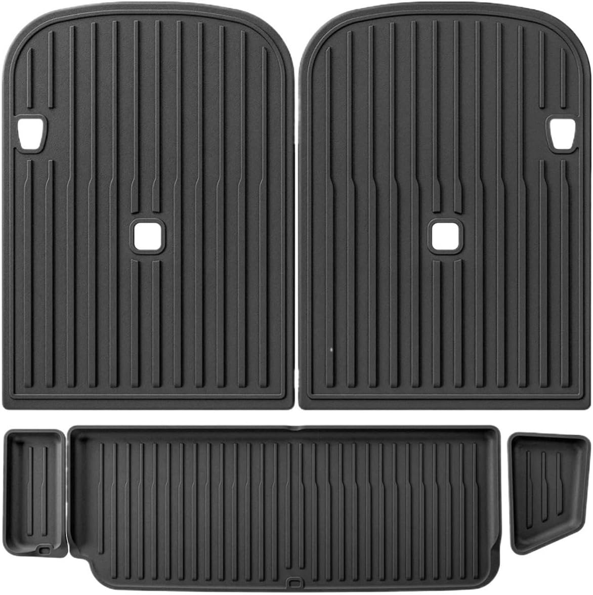 Compatible with Tesla Model X 2024 5/6/7 Seat TPE 3D Car Floor Mats Cargo Liner Trunk Pad Waterproof Protective Left Rudder(7seats 5PCS)