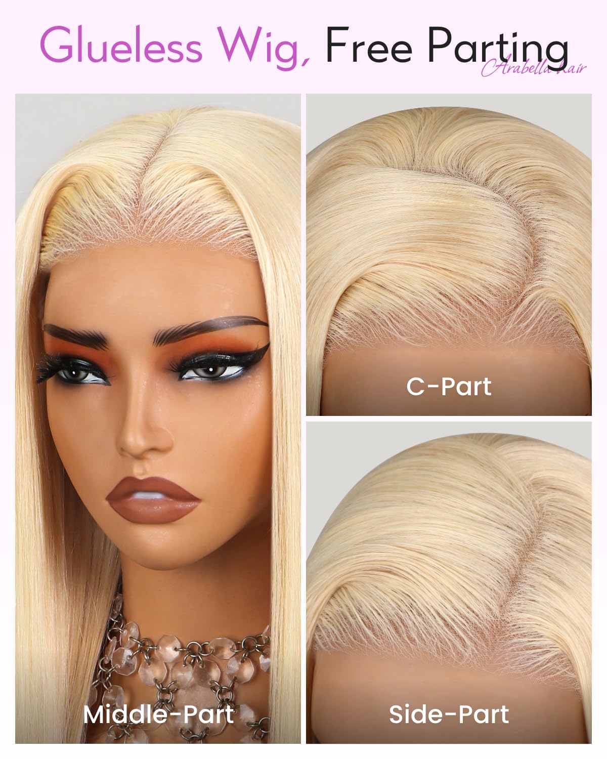 Arabella 5x6 Ready to Go Glueless Wigs Human Hair 210% Density 613 Blonde Bob Wig Human Hair 613 Lace Front Bob Wig Human Hair Pre-Cut Lace Glueless Wigs Human Hair 14inch