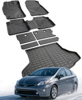 Floor Mats Compatible with Toyota Prius 2010-2015(Not Fit Plug in,V or C Model),All Weather Protection TPE Cargo Liner with Backrest Mats Accessories for Prius 2010 2011 2012 2013 2014 2015