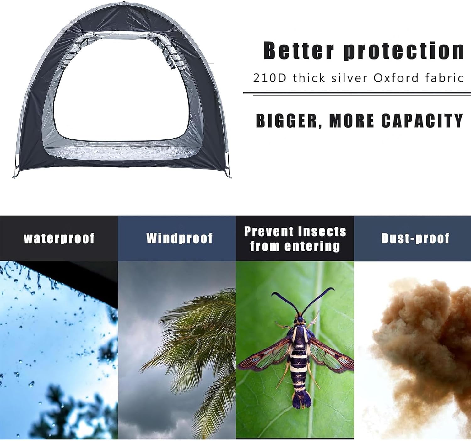 2 PCS Bike Tent Outdoor Storage Waterproof Can Be Spliced Motorcycle Tent for Patio Furniture,Bicycle,Motorcycle Outdoor Bike Storage Shed,Purple