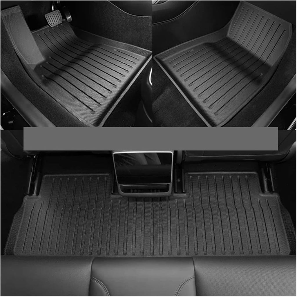 Compatible with Tesla Model 3 2024 Highland Floor Mats Cargo Liner Waterproof Anti-Slip Trunk Mat TPE Pads Left/Right Hand Rubber(4pcs Back LHD)