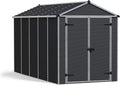 Palram - Canopia Rubicon Storage Shed, 6'x12' DIY Backyard Shed, Gray Polycarbonate Panels and Aluminum Frame, Sheds & Outdoor Storage for Lawn Mower, Bike, Garden Tools, Outdoor Storage Box Shed
