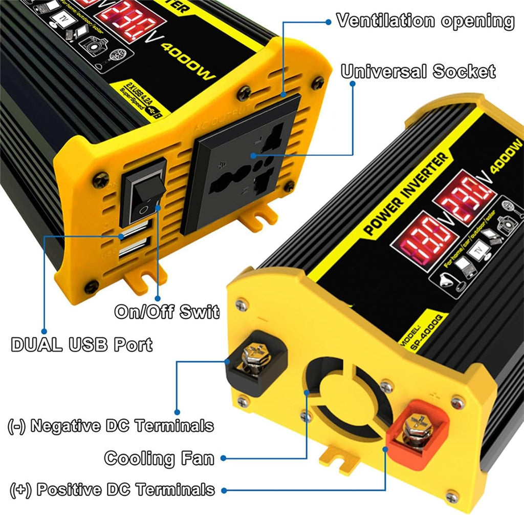 4000W 12V to 110V/220V Solar System Combination Inverter Solar Panel Kit Solar Generator Home Grid System 30A Controller + 18w12v Solar Panel