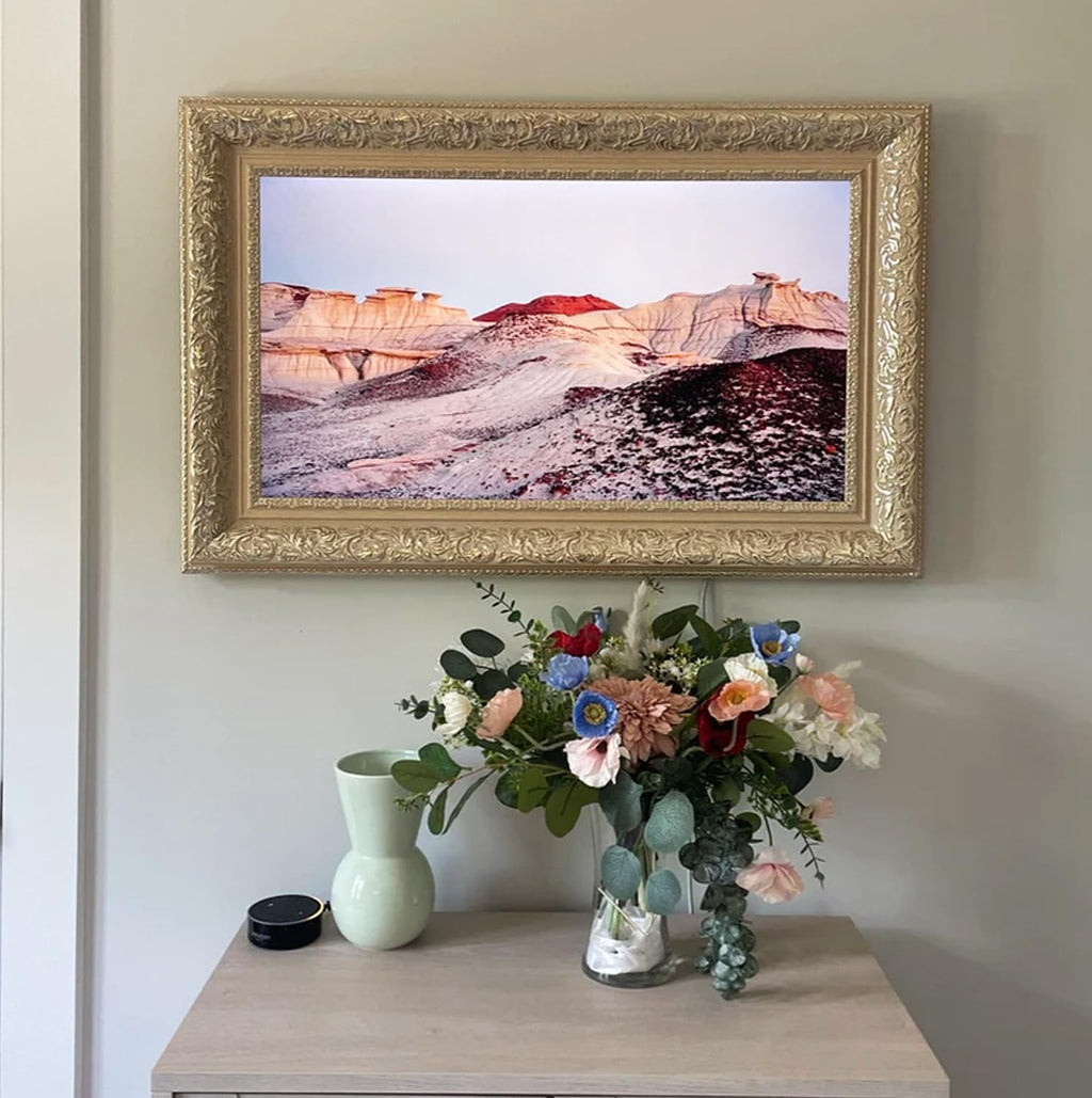 Elegant Vintage-Style TV Frame (Champagne Gold, 50') - Compatible ONLY with Samsung The Frame TV (Fits 2021-2026 models, 50LS03A/B/C/D/FA/HE)