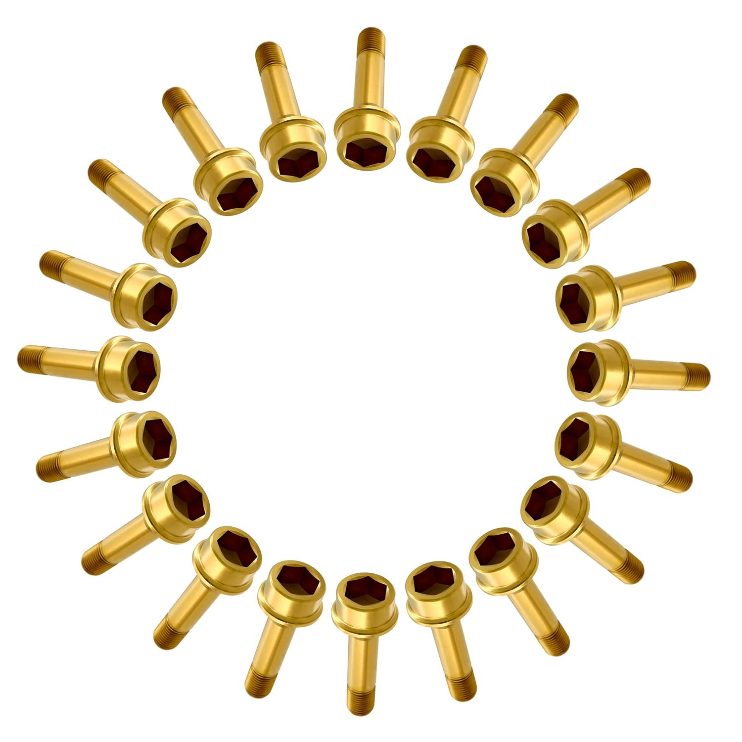 RISON Titanium Wheel Lug Bolts M14x1.5x52/67mm Lug Bolts Aerospace Grade 6AL4V Lightweight and Durability Lug Bolt Car Accessories for Ferrari Pack of 20pcs (Gold, M14X1.5X67mm)