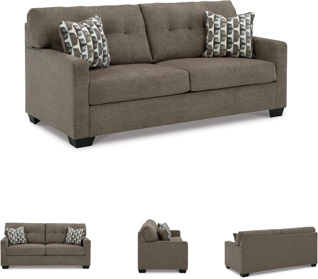 Signature Design by Ashley Mahoney Contemporary Tufted Sofa, Dark Brown