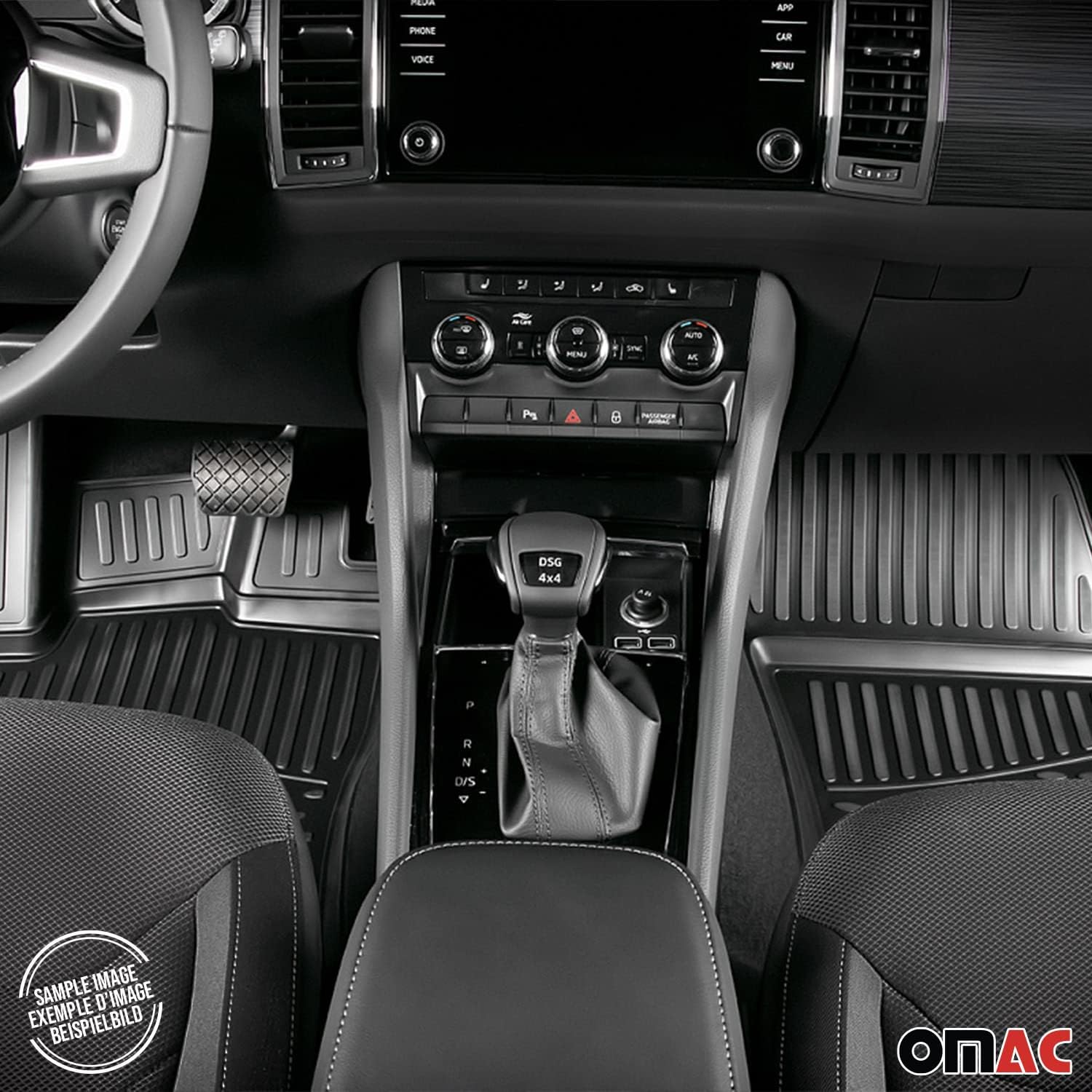 OMAC Custom Floor Mats & Cargo Liners for Honda Element 2003-2008 Black 4 Pcs