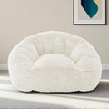Bean Bag Chair for Adults, Soft Faux Fur Giant Beanbag Chairs, Oversized Cozy Bean Bag Couch Large Reading Chair, Comfy Bean Bag Sofa for Living Room, Bedroom & Dorm, Beige