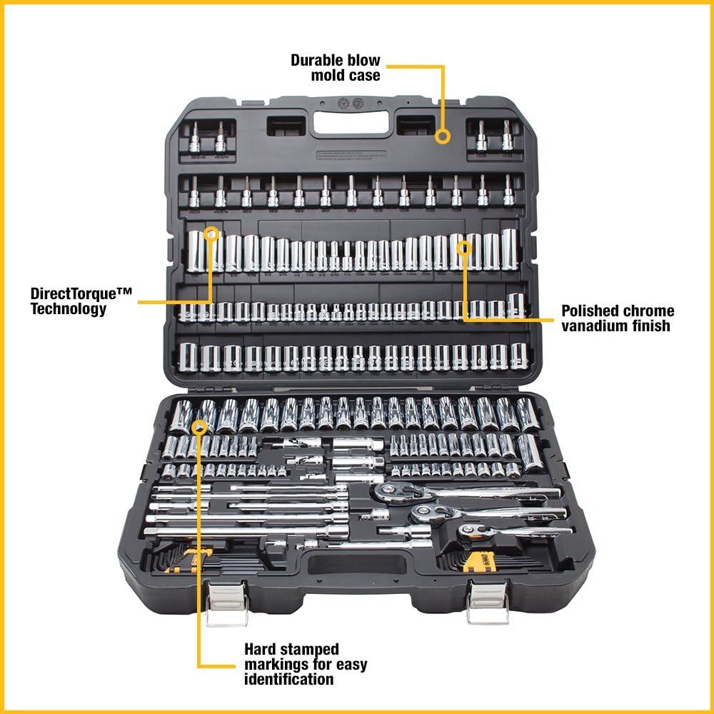 DEWALT Mechanics Tool Set, 192-Piece with Screwdriver Bit Set, Impact Ready, FlexTorq, 40-Piece (DWMT75049 & DWA2T40IR)