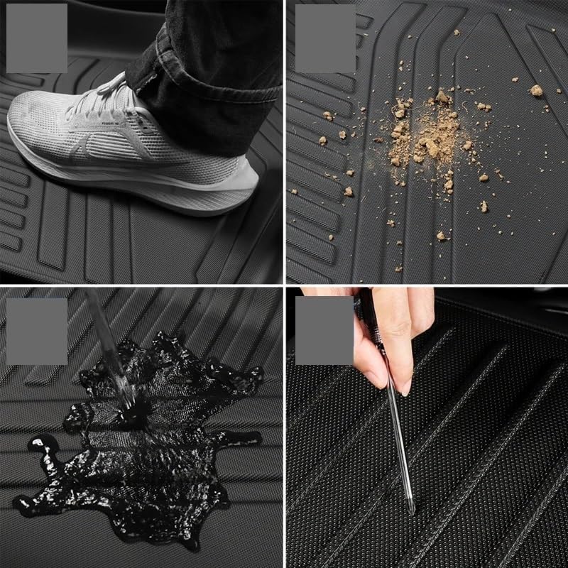 Compatible with LiXiang Li Auto Leading Ideal L6 PRO MAX 2024 2025 Floor Mats Cargo Liner Trunk Pad TPE Left-Hand Drive Black(Black)