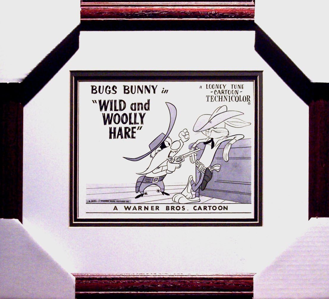 Bugs Bunny and Yosemite Sam in 'Wild and Woolly Hare' Custom Framed Studio Lobby Card Publicity Still - Warner Brothers
