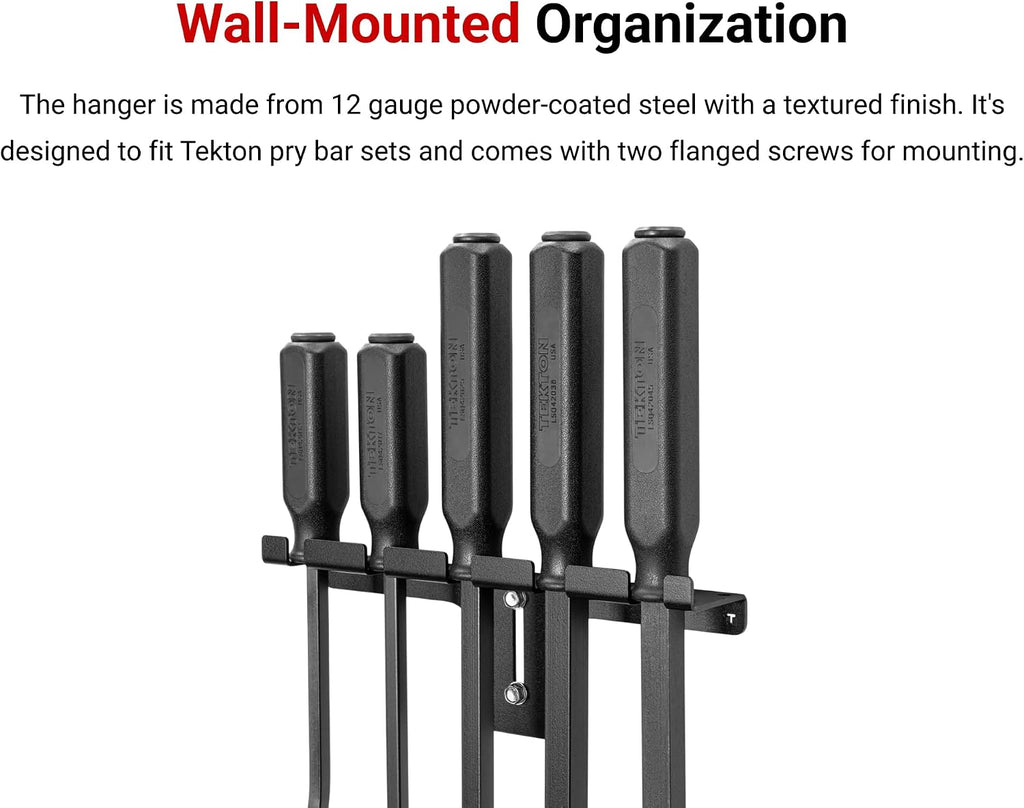 TEKTON Angled End Handled Pry Bar Set with Wall Hanger, 6-Piece (8, 12, 17, 25, 36, 45 in.) | LSQ96505