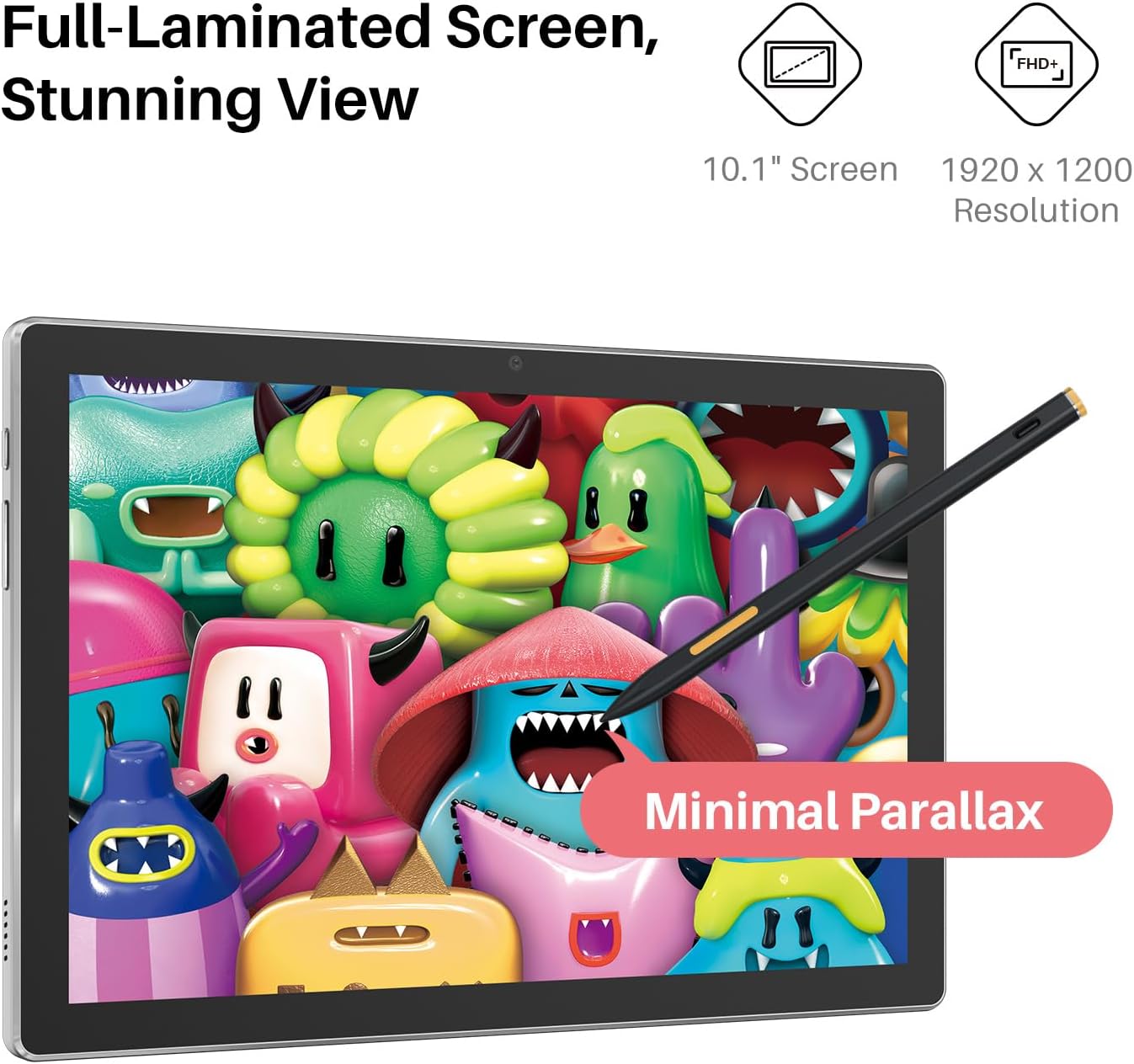HUION Kamvas Slate 10 Standalone Drawing Tablet No Computer Needed with Full-Laminated Anti-Glare Screen, 10.1-inch Digital Art Tablet with 4096 Levels Stylus Pen, Android 12, 8GB+128GB