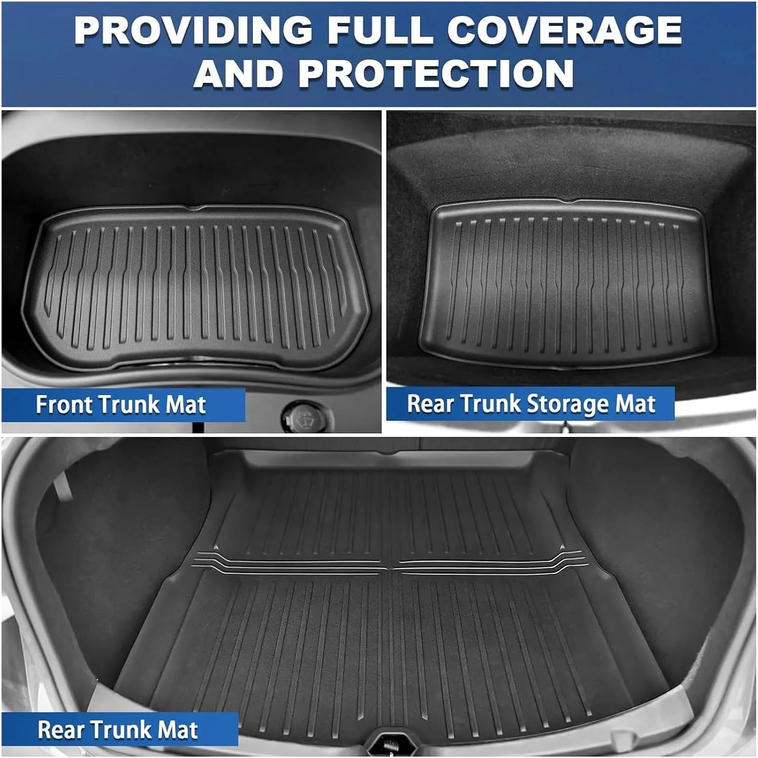 Compatible with Tesla Model 3 2024 2025 2026 Highland Floor Mats Cargo Liner TPE Pad Left/Right Hand Rubber(6pcs RHD)