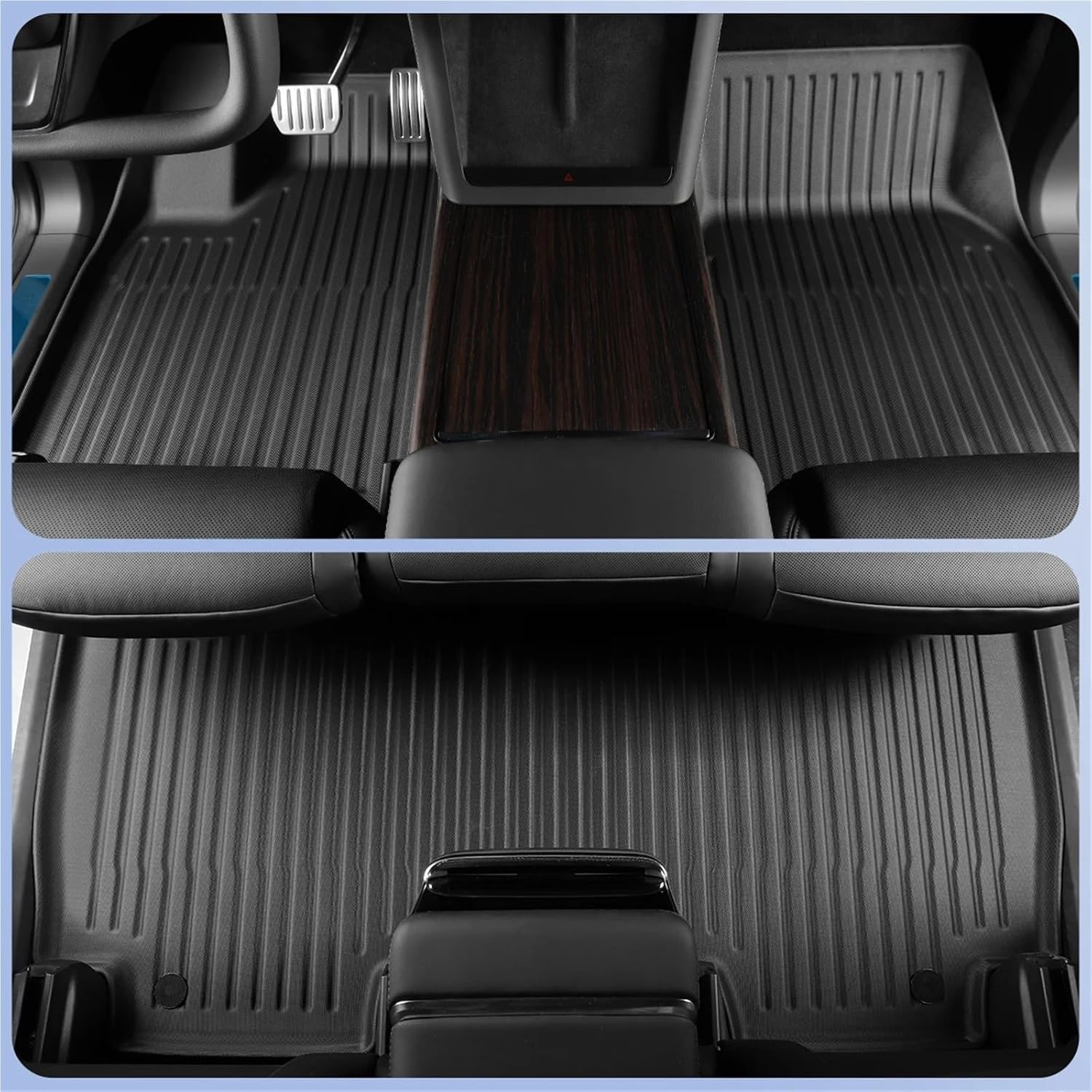 for Tesla Model X 2023 2024 TPE 3D Car Floor Mats Cargo Liner Trunk Pad Waterproof Protective Left Rudder(New 6MODELX5PCS)