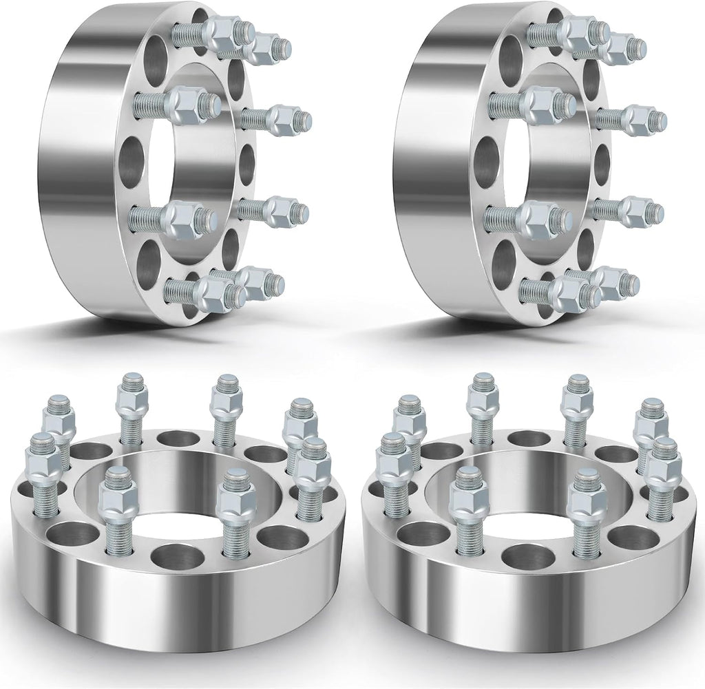 ECCPP 4PCS 8 Lug Wheel Spacers 2' 8x6.5 to 8x6.5 8x165.1mm 126.15mm HB with 14x1.5 Fit for Chevy Silverado 1500 HD Silverado 2500 Silverado 2500 HD 2001-2006| for GMC Sierra 2500 HD 2001-2010