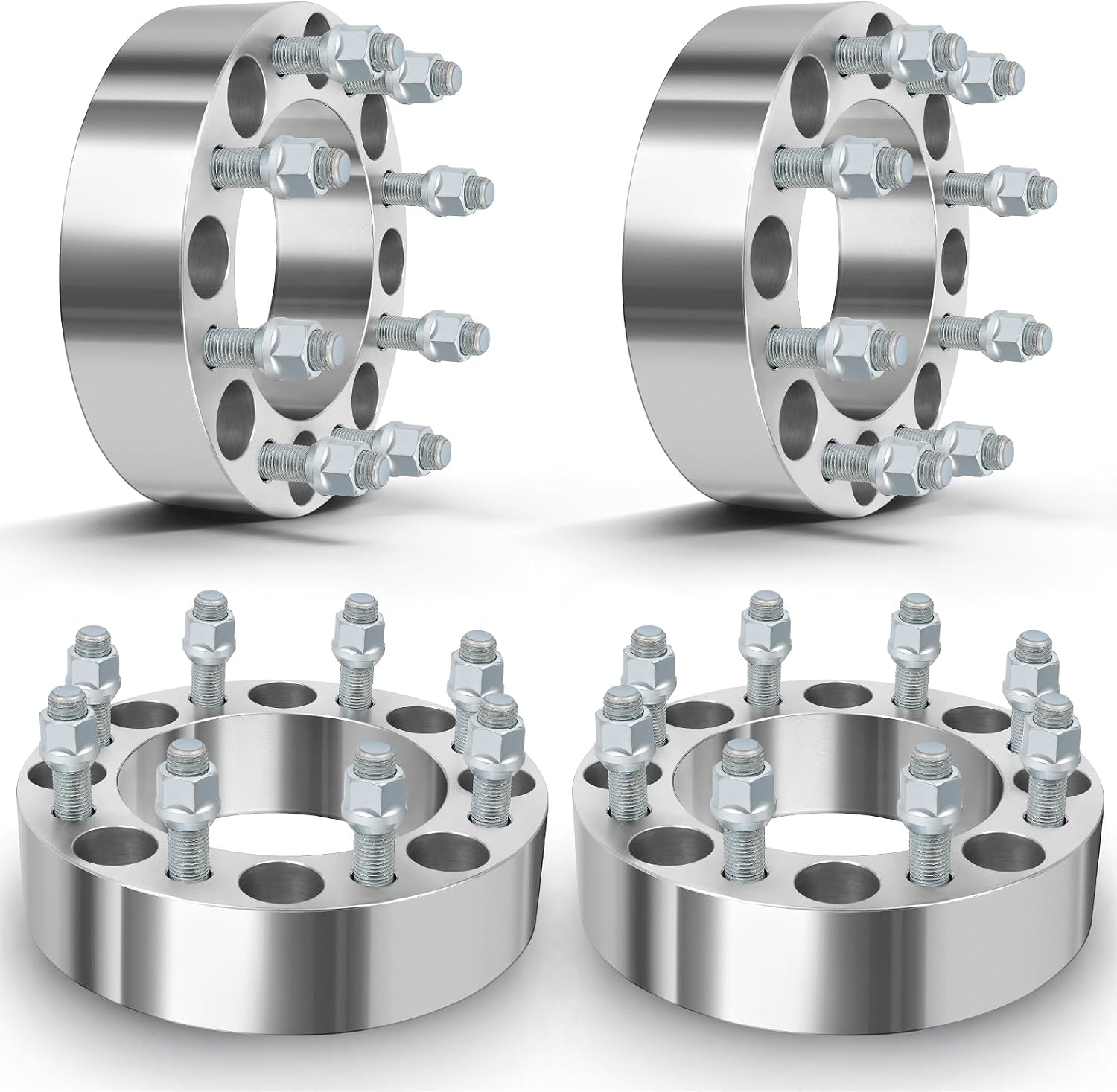 ECCPP 4PCS 8 Lug Wheel Spacers 2' 8x6.5 to 8x6.5 8x165.1mm 126.15mm HB with 14x1.5 Fit for Chevy Silverado 1500 HD Silverado 2500 Silverado 2500 HD 2001-2006| for GMC Sierra 2500 HD 2001-2010