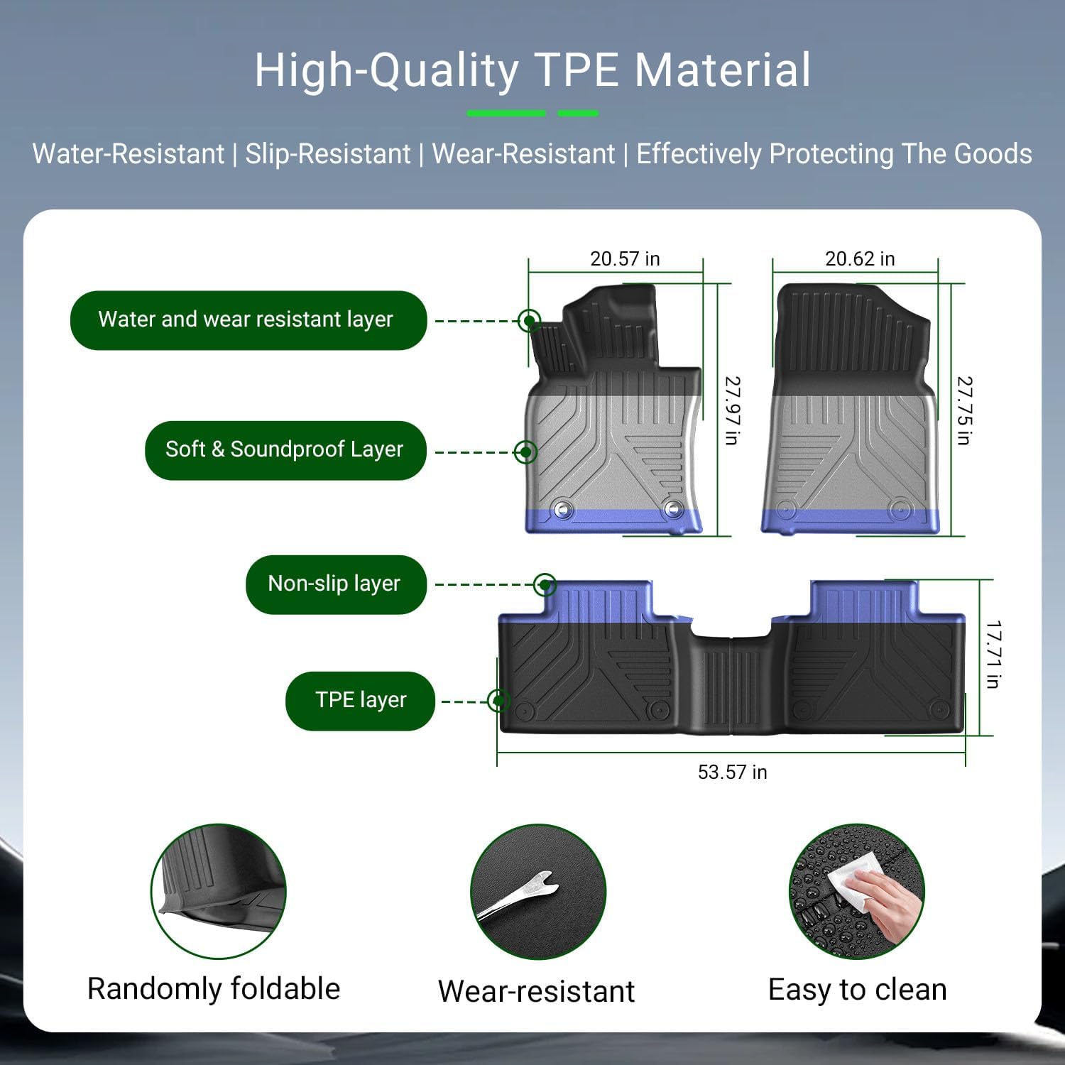 xipoqix Floor Mats Cargo Mat Backrest Mats Compatible with 2025 2026 Toyota Camry Cargo Mat TPE Floor Liners Replacement for 2025 2026 Toyota Camry Accessories (Trunk Mat+Backrest Mats+Floor Mats)