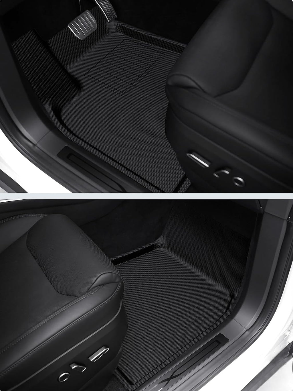 BASENOR 10PCS Tesla Model X Floor Mats 7-Seater All Weather Cargo Liner Mat XPE Car Mats Anti-Slip Trunk Mat Back Seat Cover [Proprietary Design] Model X Plaid Accessories 2022-2026