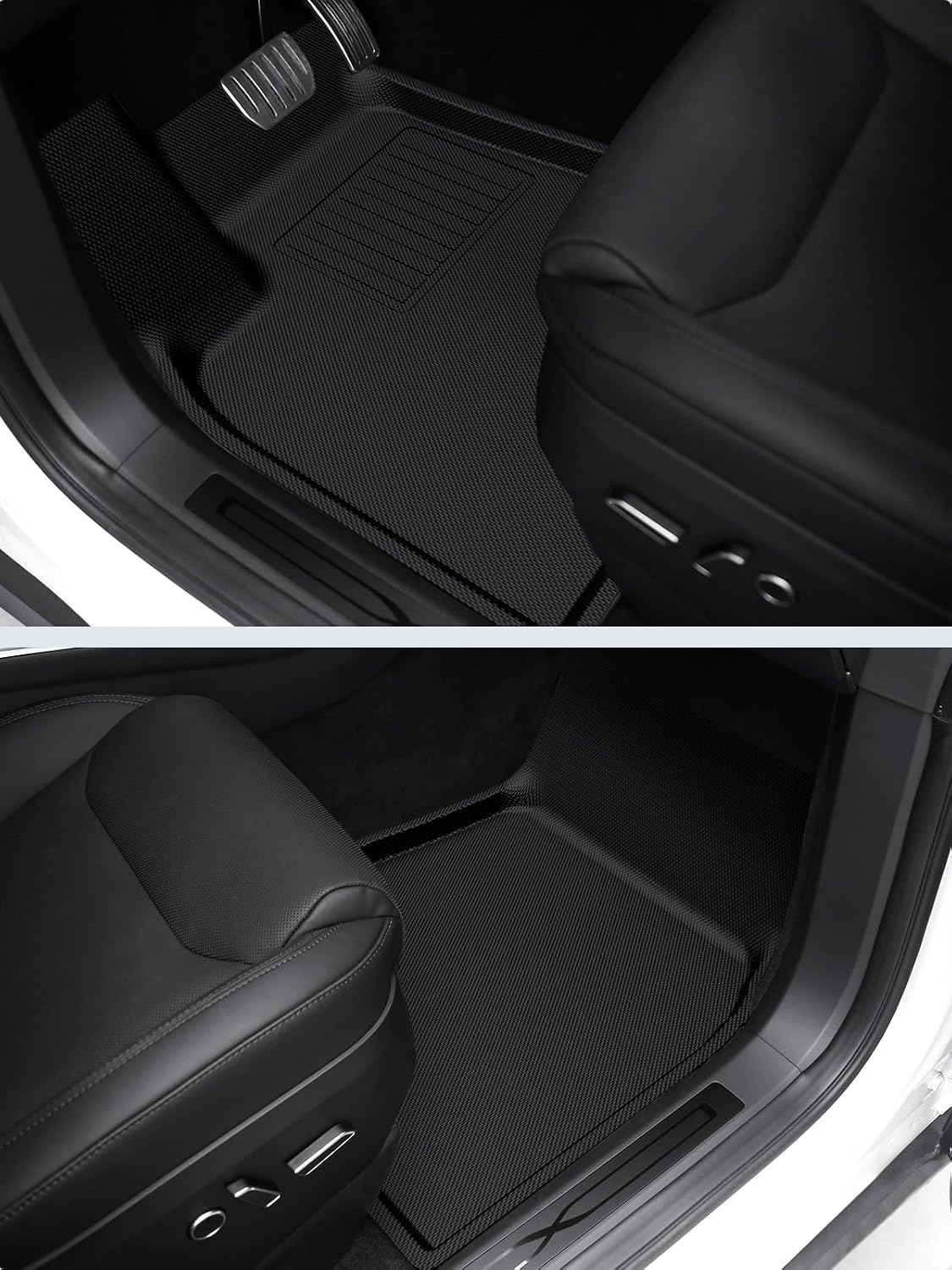 BASENOR 10PCS Tesla Model X Floor Mats 7-Seater All Weather Cargo Liner Mat XPE Car Mats Anti-Slip Trunk Mat Back Seat Cover [Proprietary Design] Model X Plaid Accessories 2022-2026