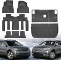 Floor Mats Compatible with Chevy Traverse & for Buick Enclave 2009-2017(7 Seats),All Weather Protection Duarble TPE Cargo Liner with Backrest Mats Accessories Compatible with Traverse & Enclave