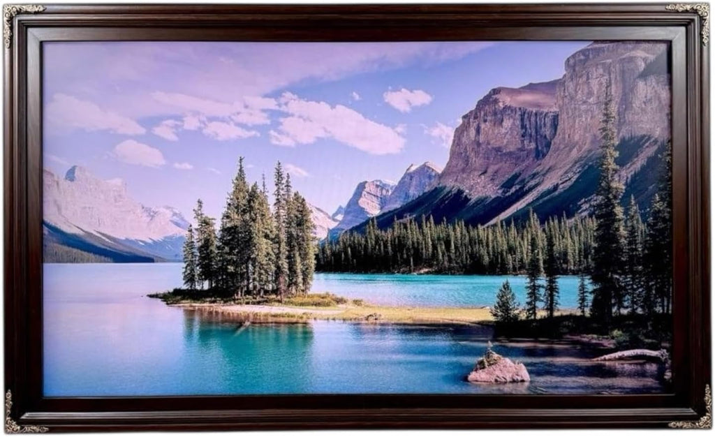32, 43, 50 & 55 Inch Handmade wood ornate TV Frame for Samsung The Frame TV. Dark Walnut with Gold accents (not for use with other models) (32 INCH)