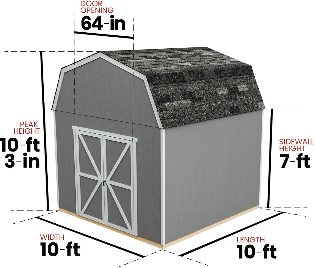 Handy Home Products Braymore 10x10 Do-It-Yourself Wooden Storage Shed with Floor