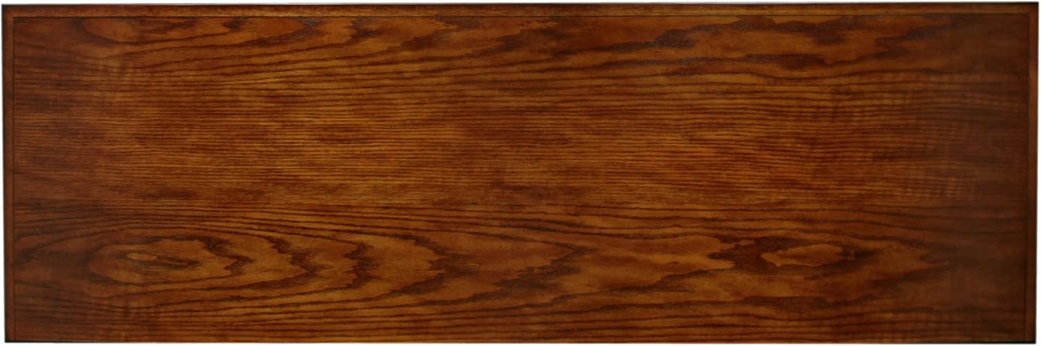 Leick Home 82360 Solid Wood Mission Oak Four Door TV Stand For 65' TVs Universal TV Console Living Room Storage Shelves Entertainment Center, Mission Oak