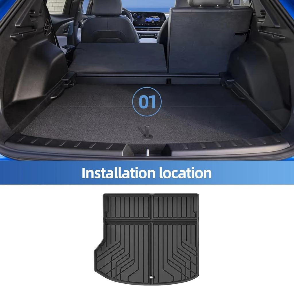 Car Boot Mats for Chevy for Equinox EV 2025 TPE 3D Car Floor Mats Trunk Pad Waterproof Protective All Weather Black Liner