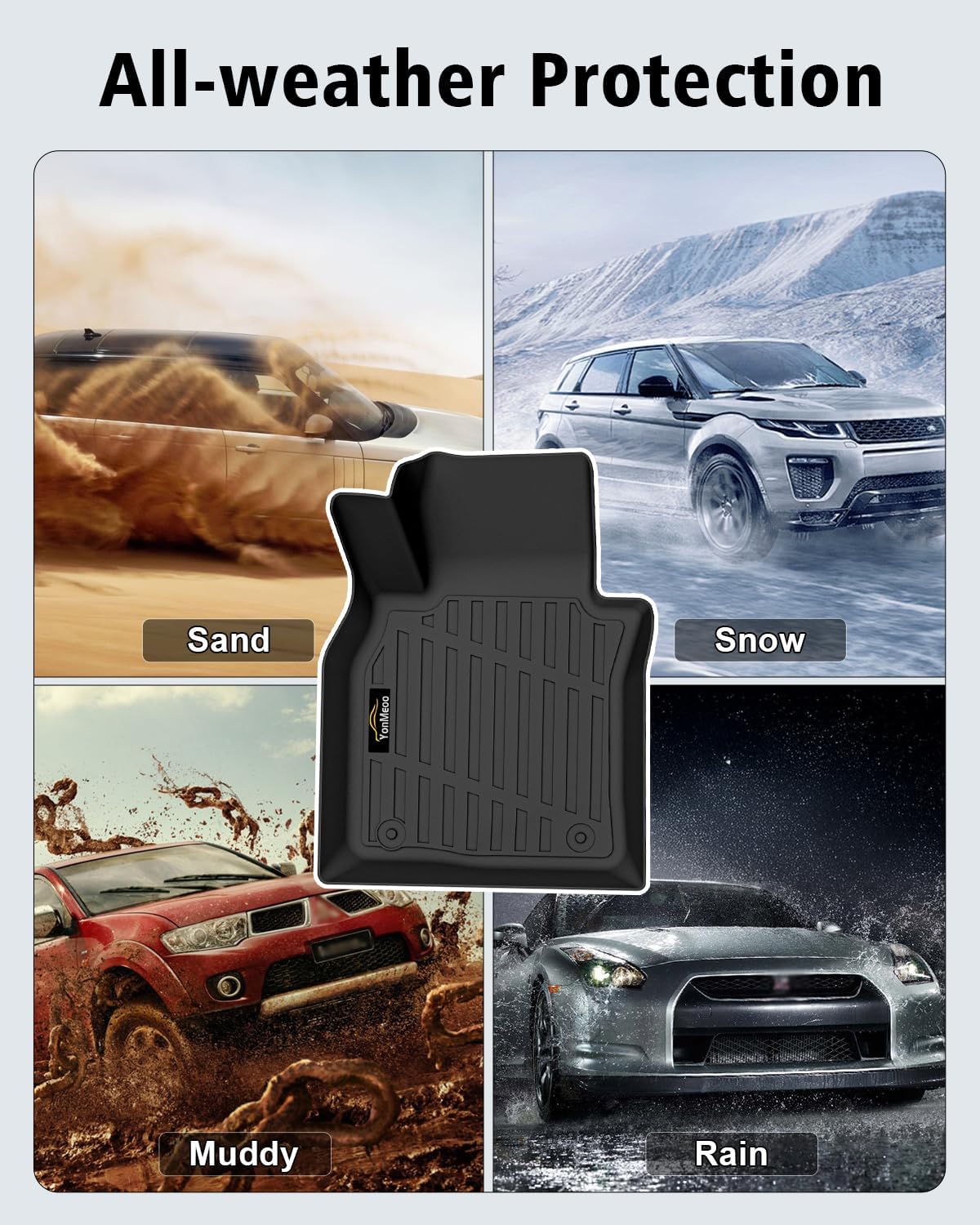 Floor Mats & Cargo Mat with Backrest Mat Custom for Mazda CX-50 2023-2025 2026 (Only Gas), Door Sill Guards, All Weather TPE Full Set Floor Liners Trunk Mat for CX-50 Fuel Accessories