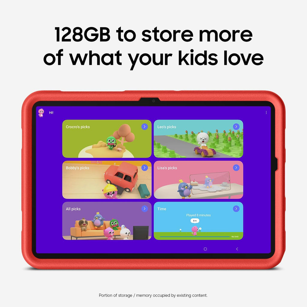 Samsung Galaxy Tab A11+ Kids Edition, 128 GB Android Tablet, Large Display, Durable, Slim, Light, Long Battery Life, US Version, Red