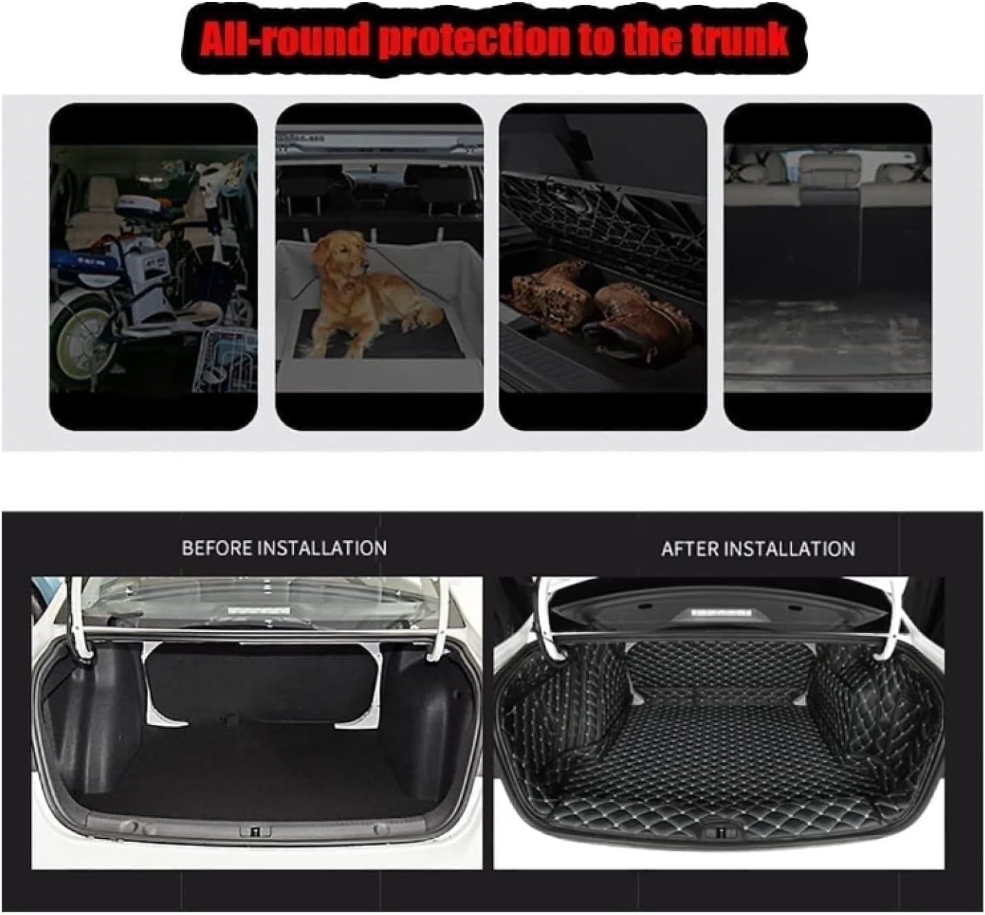 Auto Full Coverage Trunk Mat Anti-Dirty Floor Pad Car Boot Pad Cargo Liner Carpets Accessories,for Tesla Model 3 2019