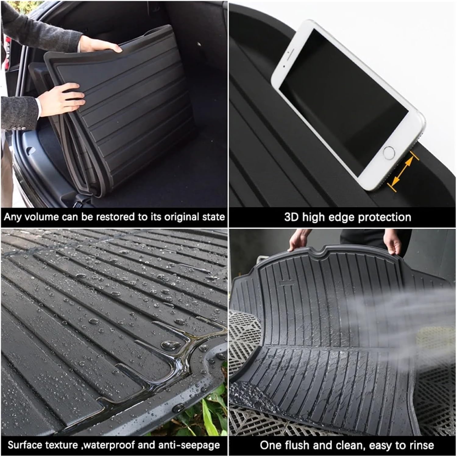 Car Rear Trunk Mat Compatible with Toyota RAV4 RAV 4 XA30 30 2006~2012 2010 2008 2007 Accessories Floor Tray Liner Cargo Boot Carpet Mud Mat