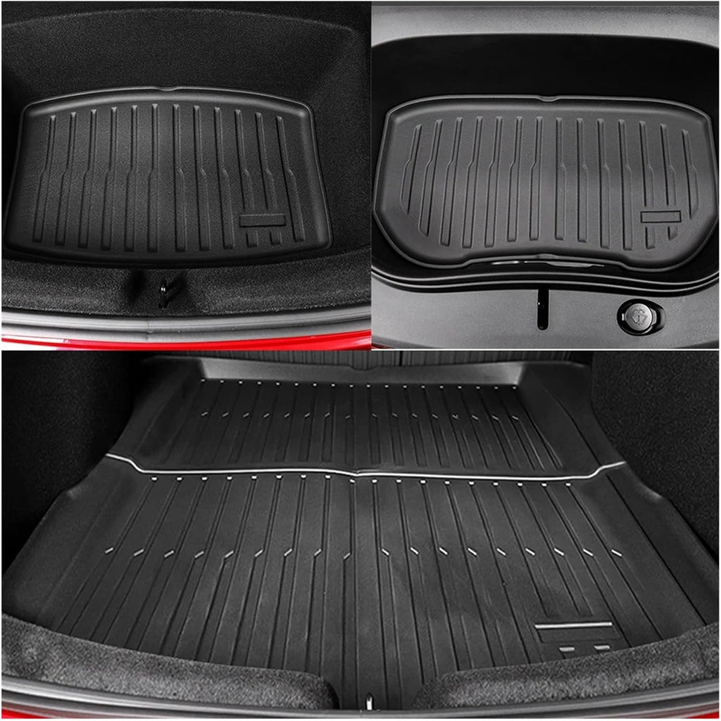 Compatible with Tesla Model 3 Highland 2024 Floor Mats Cargo Liners Mat TPE Protective Pads Model 3 2024 Highland Accessories(3Pcs Floor mats)
