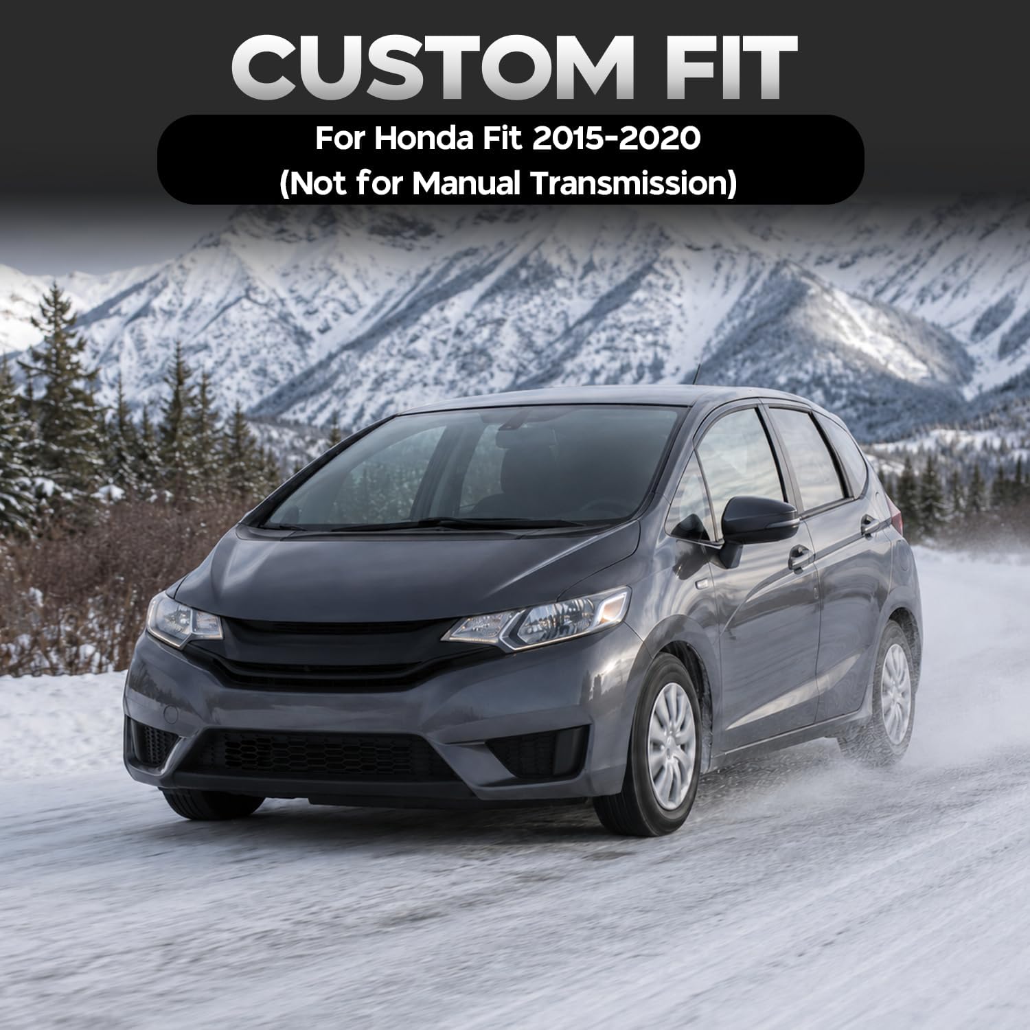 Floor Mats Compatible with Honda Fit 2015-2020 (Not for Manual Transmission),All Weather Protection Duarble TPE Cargo Liner with Backrest Mats Accessories Compatible with Honda Fit 2015-2020