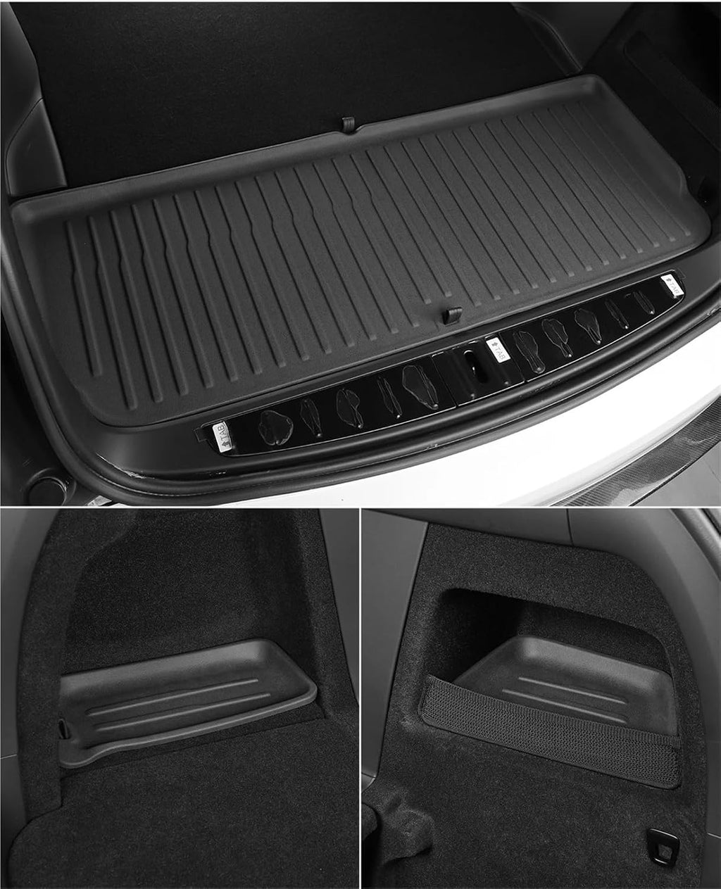 for Tesla Model X 2024 5/6/7 Seat TPE 3D Car Floor Mats Cargo Liner Trunk Pad Waterproof Protective Left Rudder(7seats 3PCS)