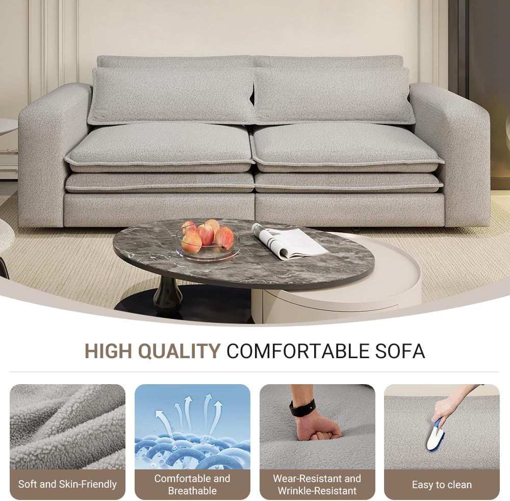 Eafurn 3 in 1 Convertible Pull Out Sleeper Sofa Couch Bed King Size,93' Oversized Recliner Loveseat Chaise Lounge Sofabed Daybed with Thickness Cushions for Living Room Office