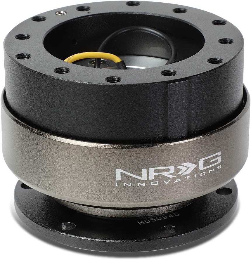 Auto Dynasty NRG Innovations SRK-200BK-TI Steering Wheel Quick Release Adapter Gen 2.0 Black Body/Titanium Ring