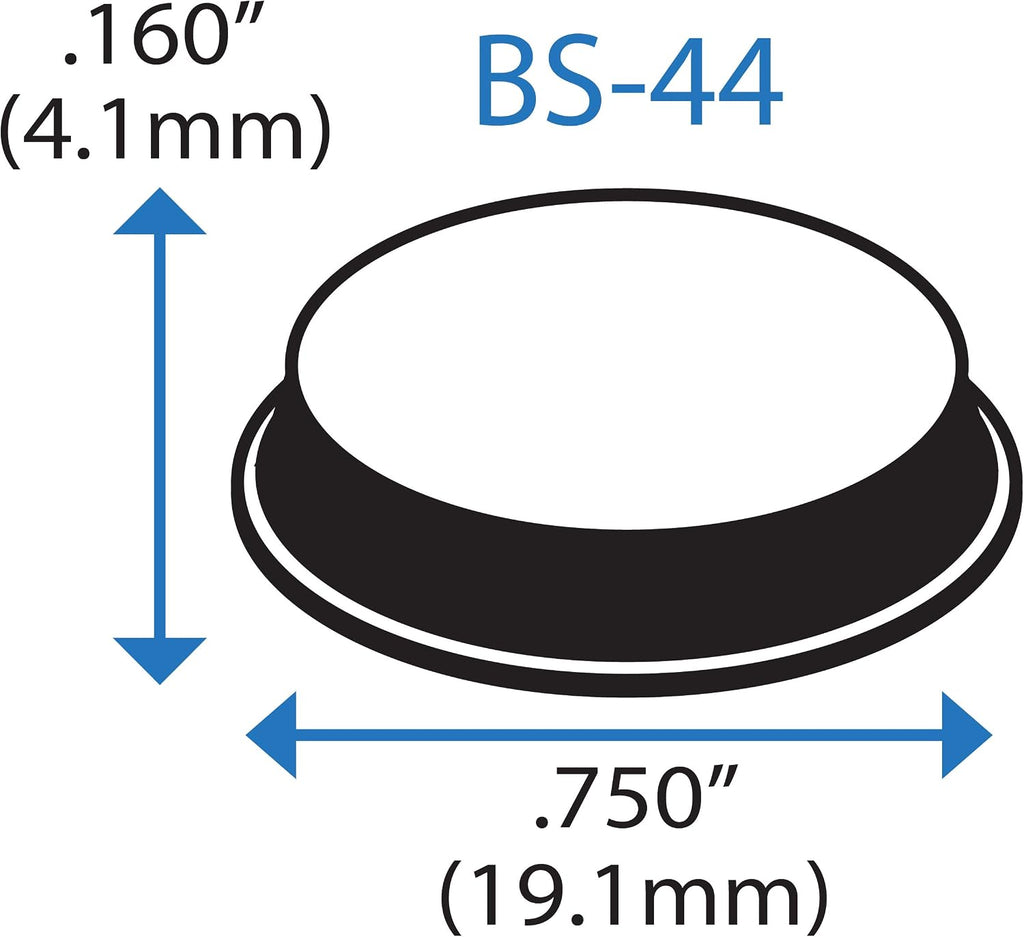 Bumper Specialties Self Adhesive Bumper Feet 0.750' x 0.160' (19.1mm x 4.1mm) Black Cylindrical Polyurethane Pads for Industrial Surface Protection, 2,450 Pieces per Box, BS44