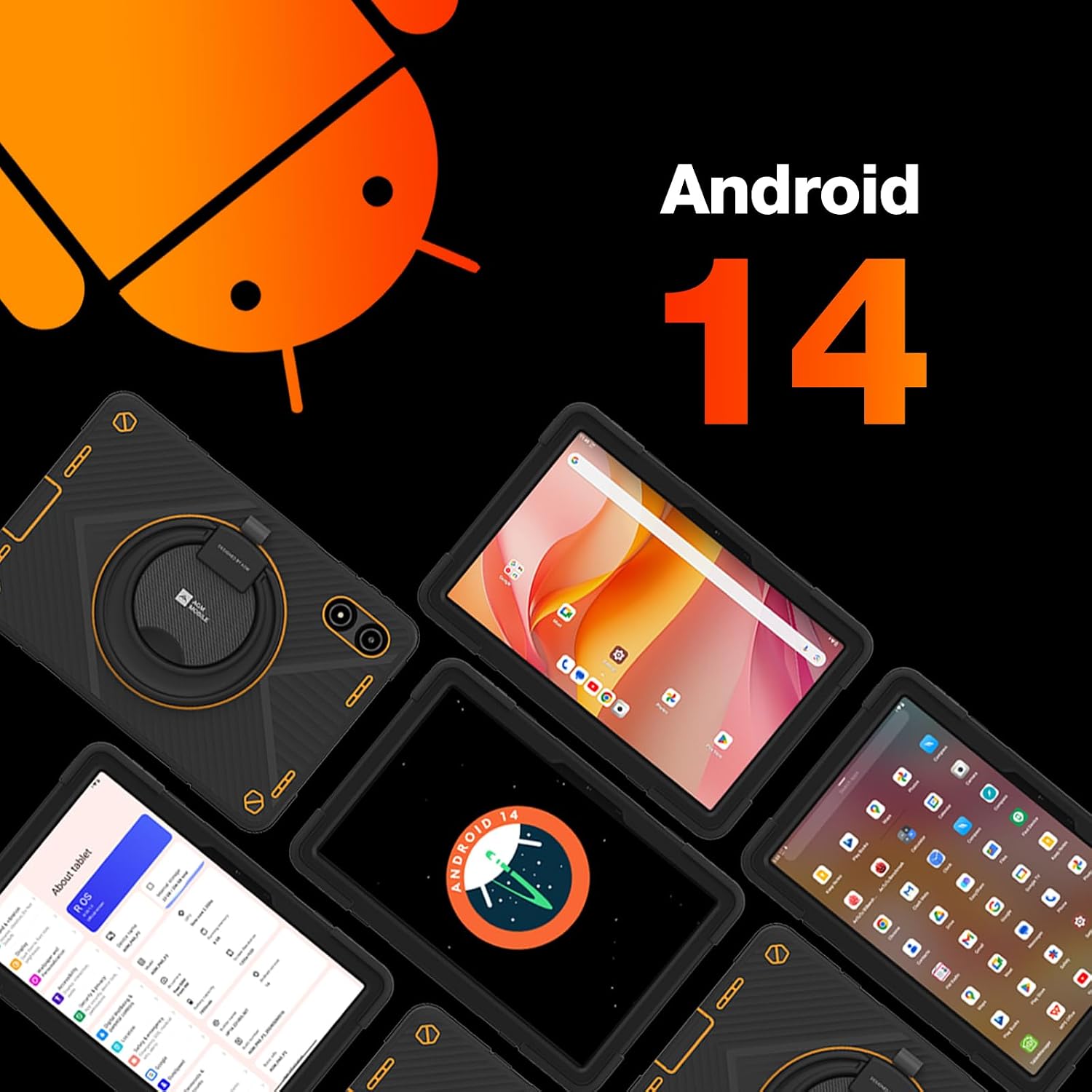 AGM PAD P2 Active Rugged Android 14 Tablet with Case, Waterproof & Drop-Proof, Widevine L1 & GMS Certified, 11' 90Hz FHD 480 NITS Display, MTK G99, 8000 mAh, 16(8+8) + 256GB[TF 2TB], GPS, Compass, OTG
