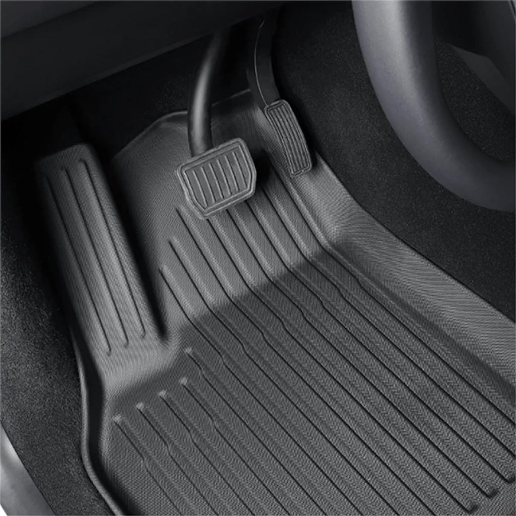 Compatible for Tesla New Model Y Launch 2025+ Juniper 2025+ TPE Floor Mats & Cargo Liner, All Weather Trunk Mats Floor Liner Backrest Mats(Black,Right Hand Drive)
