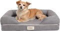 Friends Forever Orthopedic Dog Bed, Memory Foam Pet Sofa, Calming Dog Couch, Water Resistant Pet Bed, Washable Cover, Non-Slip Bottom, Chester, Grey, 25' x 20' x 5.5'
